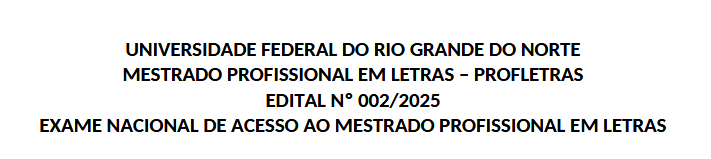 Mestrado Profissional em Letras - PROFLETRAS