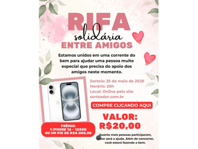 Rifa solidária entre amigos